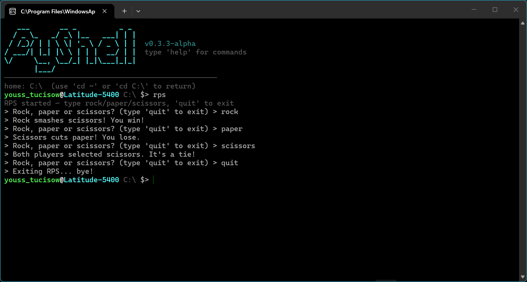 PyShell running Builtin tools
