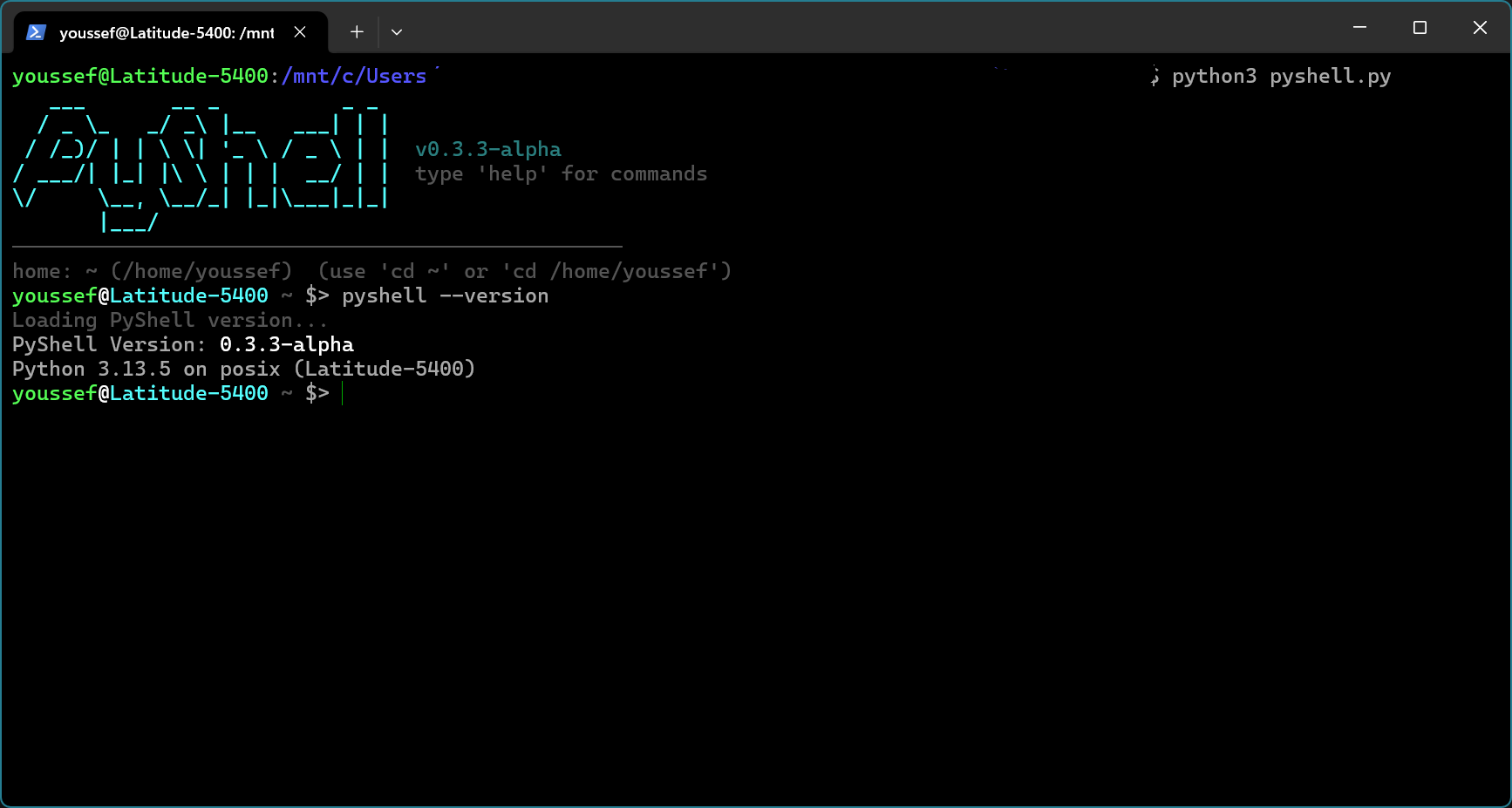 PyShell on Linux